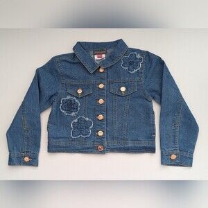 NWT Vince Camuto Kids (Sz 4) Jean Jacket w/Floral & Gold Accents & Side Pockets